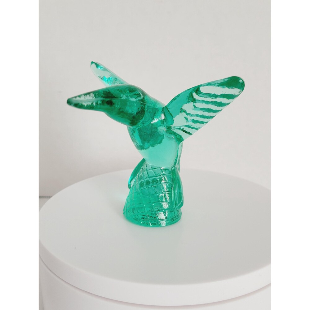 Vintage Murano Green Art Glass Hummingbird Made in Italy Design by Crea Milano